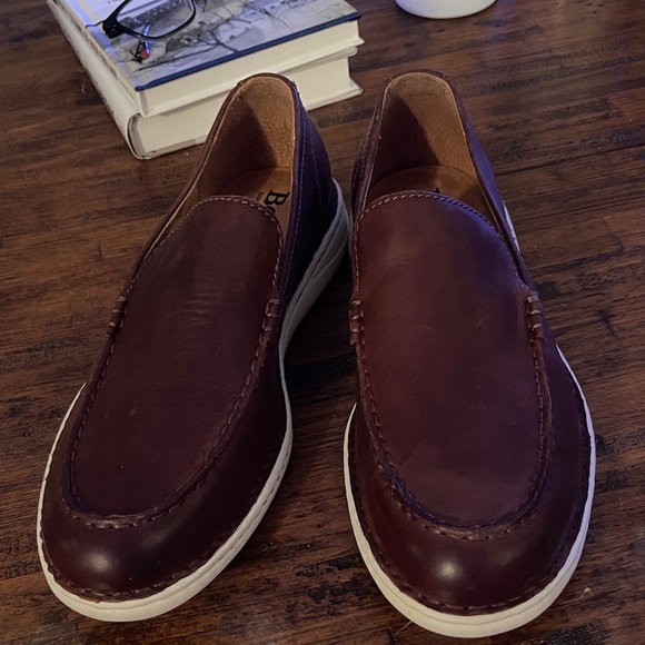 Born Men's Dark Brown Leather Slip-On Loafers